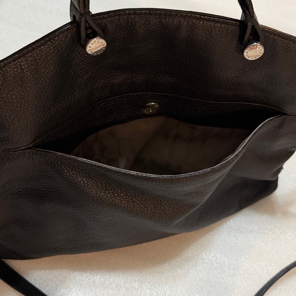 Furla Piper Dome Black Leather Shoulder Bag Top Handle - Picture 9 of 12